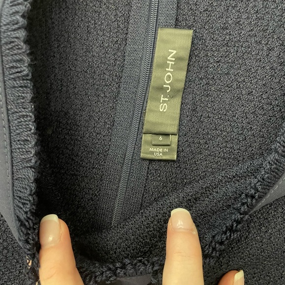 St. John knits navy dress and jacket size 6 - Picture 4 of 6